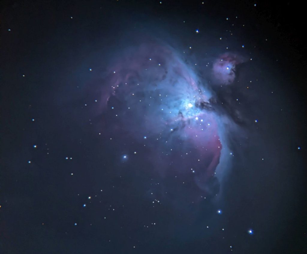 Orion Nebula through Celestron telescope using Pixel 7